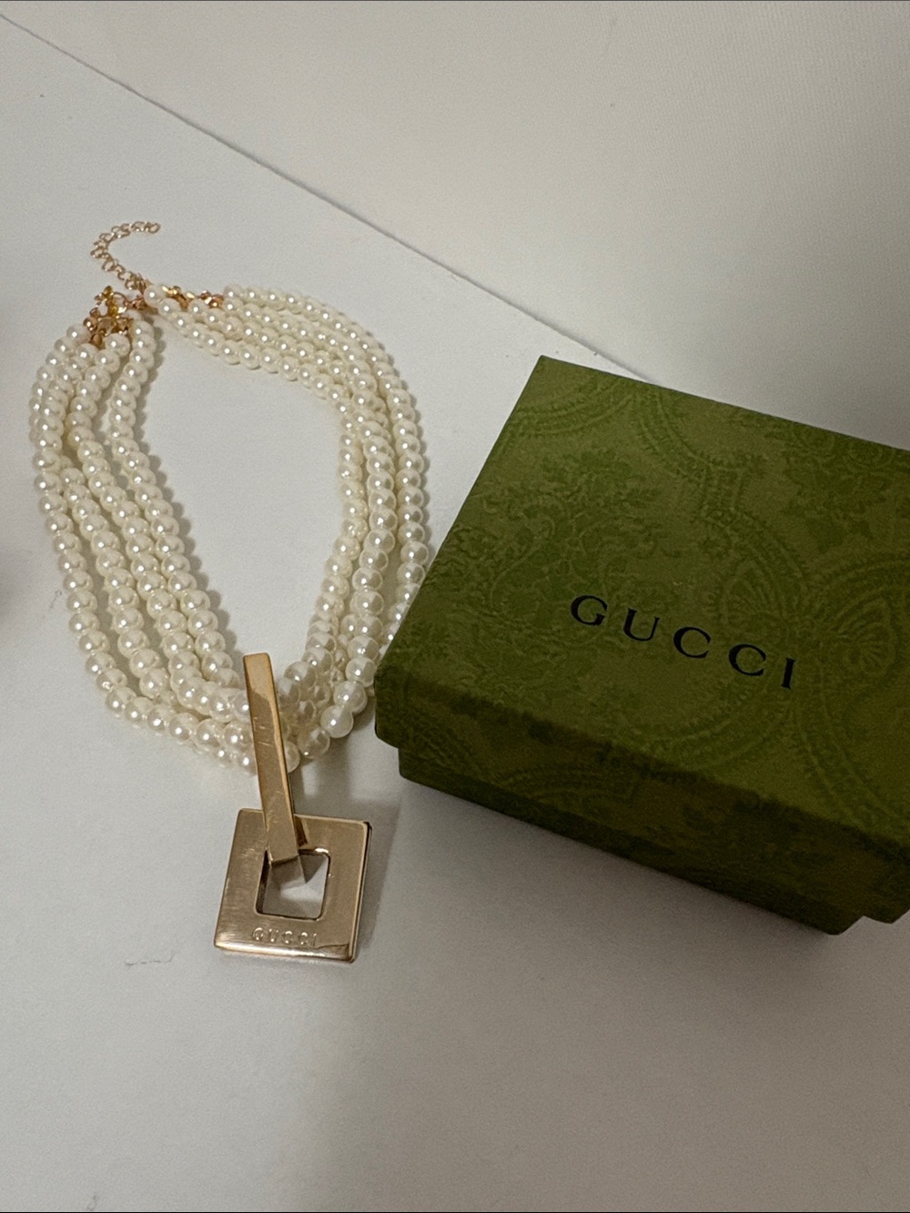 Upcycled Gucci necklace with box